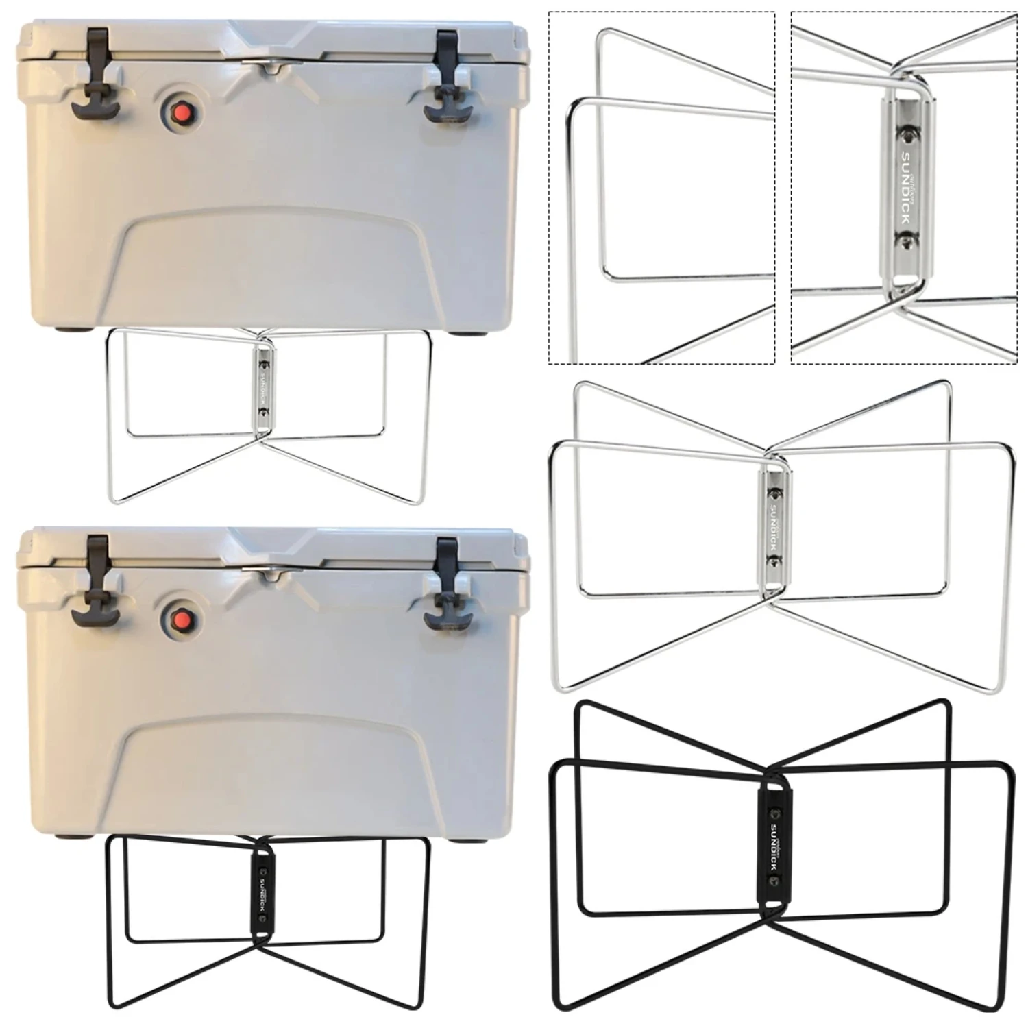Folding Stainless Steel Hiking Holder Support for Outdoor Camping Ice Box, BBQ Cooking, Picnic, and Hiking
Folding Stainless Steel Hiking Holder Support for Outdoor Camping Ice Box, BBQ Cooking, Picnic, and Hiking