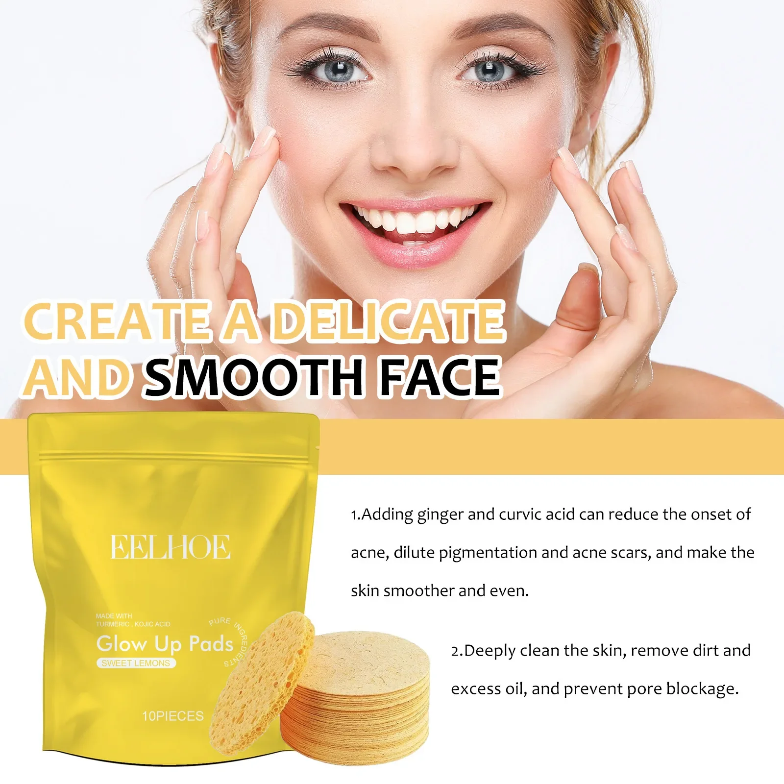 Turmeric Kojic Acid Cleansing Pads Exfoliating Pads Facial Sponges Removes Dirt Cleansing Exfoliating Daily Cleansing Skin Care 
Turmeric Kojic Acid Cleansing Pads Exfoliating Pads Facial Sponges Removes Dirt Cleansing Exfoliating Daily Cleansing Skin Care