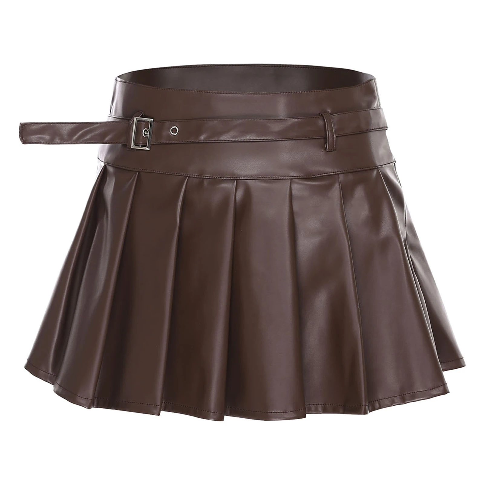 Womens Stylish PU Skirt High Waist with Decorative Belt Side Zipper Y2K Skirt with Built-in Short for Streetwear Party Clubwear
Womens Stylish PU Skirt High Waist with Decorative Belt Side Zipper Y2K Skirt with Built-in Short for Streetwear Party Clubwear