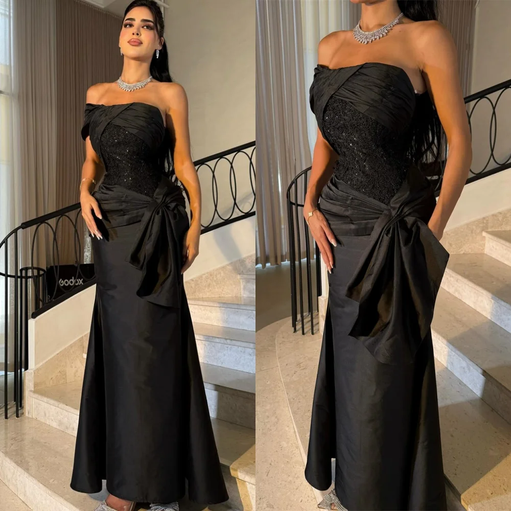 Customized Exquisite Black Satin Evening Dress Temperament Off the Shoulder Homecoming Dress Delicate Bespoke Occasion Gowns
Customized Exquisite Black Satin Evening Dress Temperament Off the Shoulder Homecoming Dress Delicate Bespoke Occasion Gowns