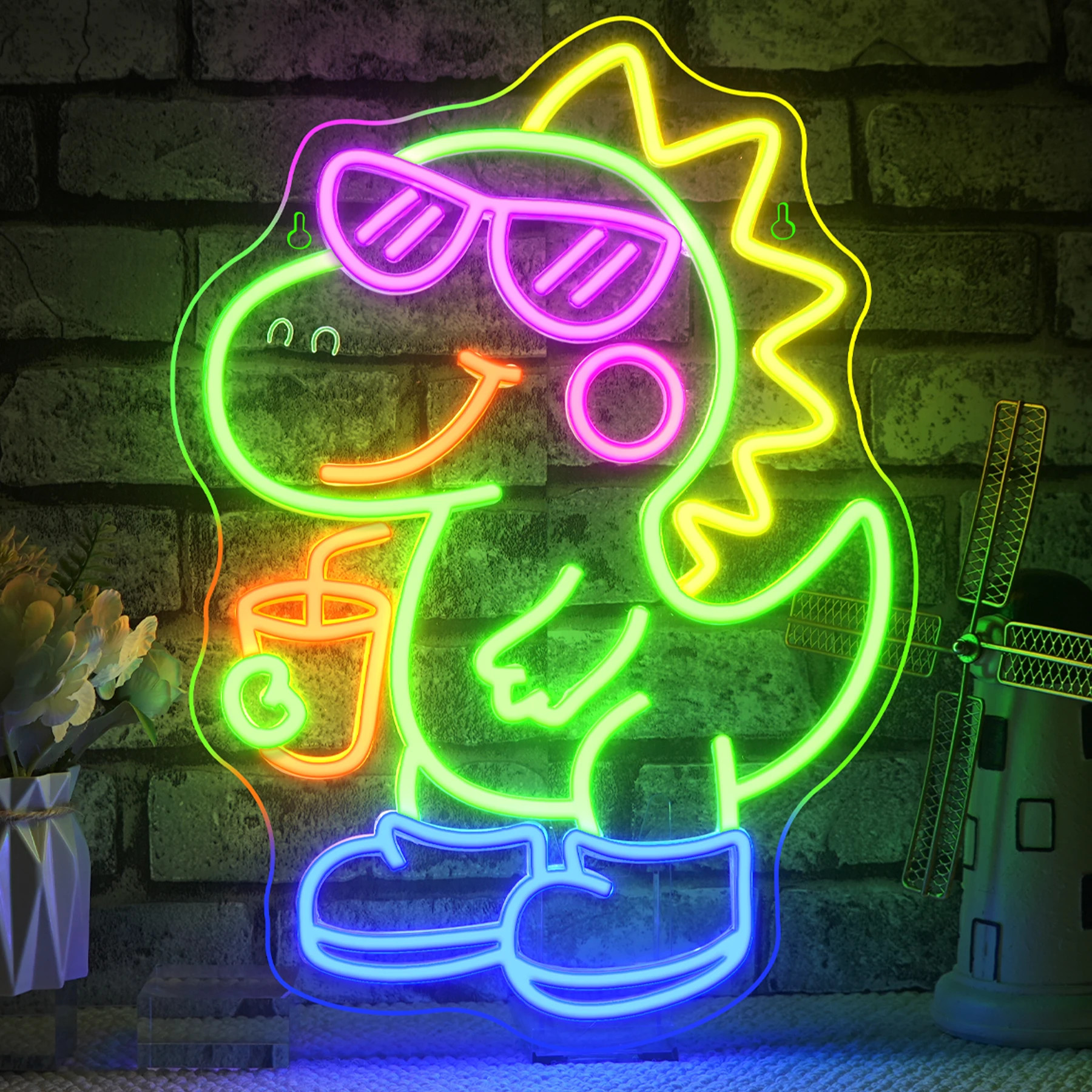 Cute Dinosaur With Glasses Neon Sign USB Dimmable Neon Light Sign Wall Decor for Gameroom Holiday Birthday Christmas Party
Cute Dinosaur With Glasses Neon Sign USB Dimmable Neon Light Sign Wall Decor for Gameroom Holiday Birthday Christmas Party