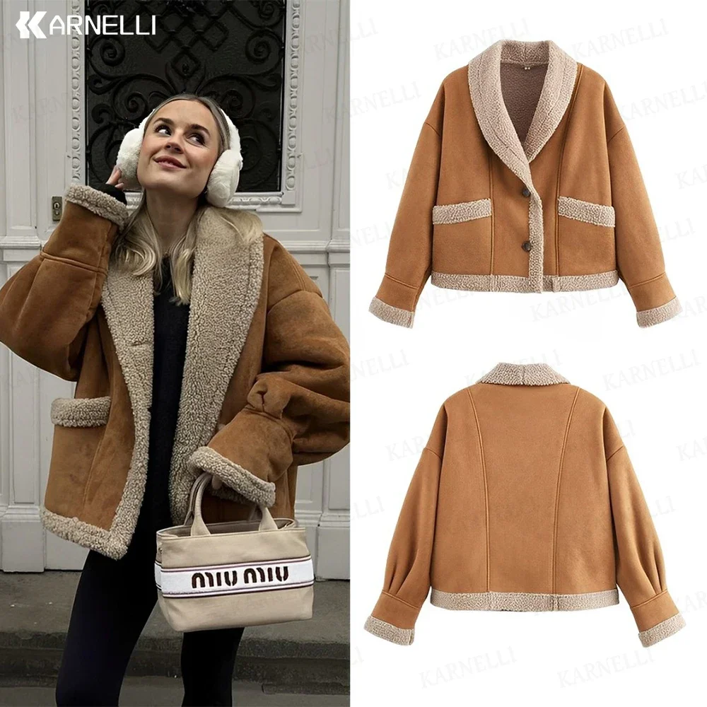 2024 Autumn and Winter Women's American Retro Woolen Coat Lapel Loose Leather and Fur Top
2024 Autumn and Winter Women's American Retro Woolen Coat Lapel Loose Leather and Fur Top