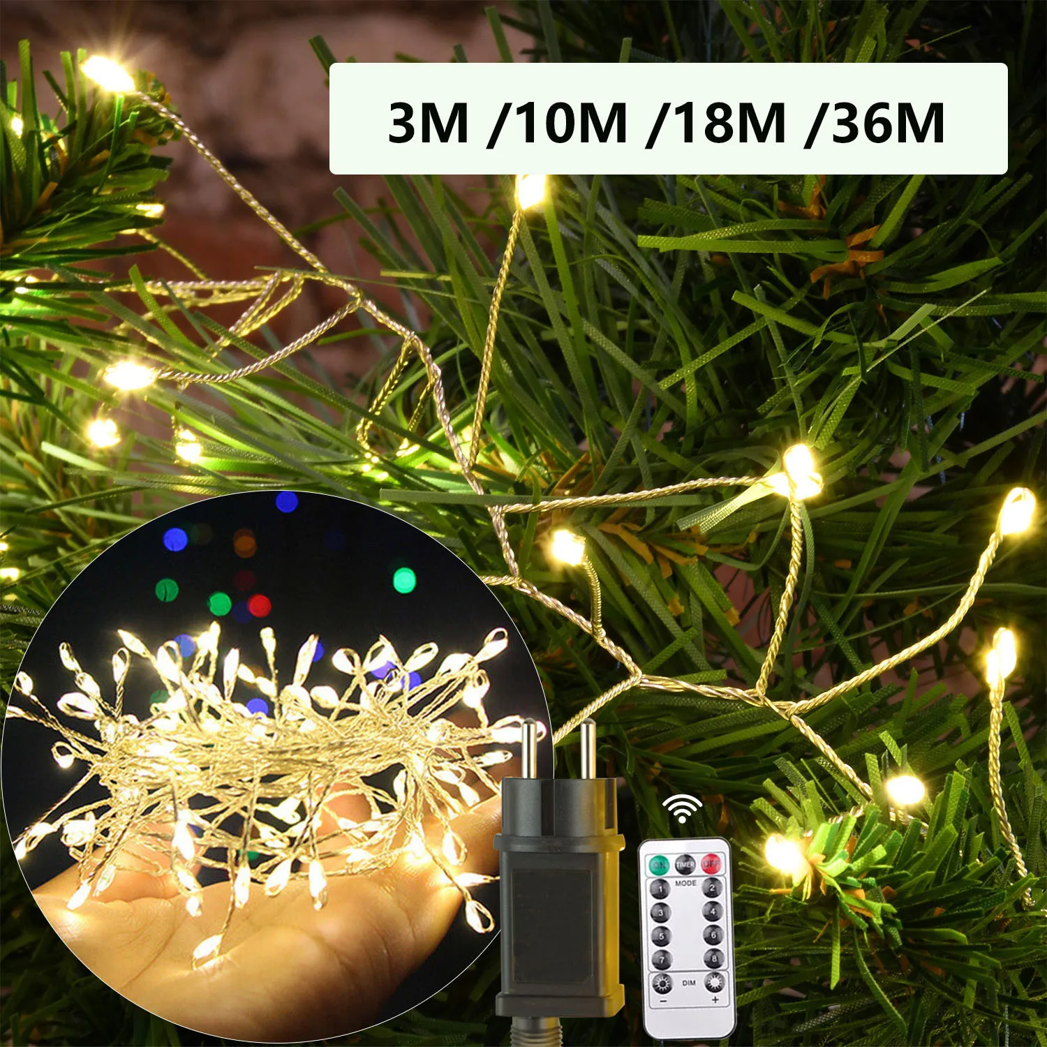 1000LED Christmas String Lights Outdoor Cluster Lights IP44 Party Decoration Indoor Garden Tree Plug Wedding 220V Holiday
1000LED Christmas String Lights Outdoor Cluster Lights IP44 Party Decoration Indoor Garden Tree Plug Wedding 220V Holiday