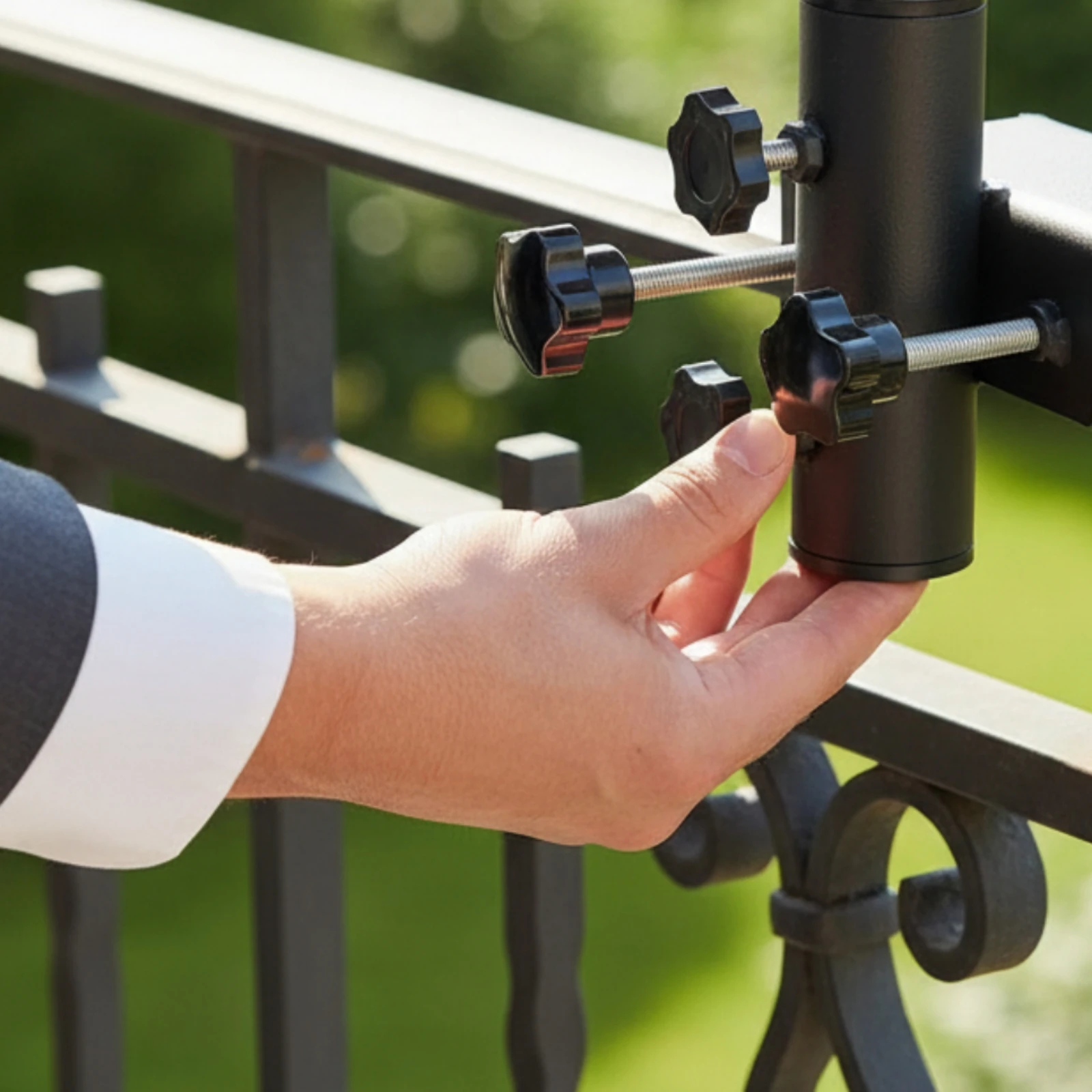 Railing Umbrella Clamp Right-Angle Umbrella Clamp Bracket Outdoor Hardware Hand-Tightening Screws Heavy Duty for Deck
Railing Umbrella Clamp Right-Angle Umbrella Clamp Bracket Outdoor Hardware Hand-Tightening Screws Heavy Duty for Deck
