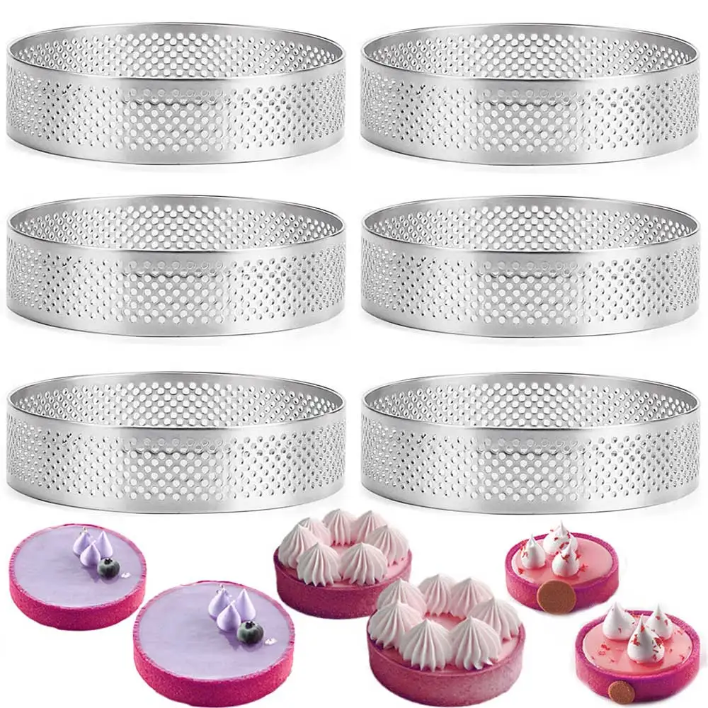 6pcs Round French Baking Ring Mousse Cake Tart Mould Non-Stick Fruit Cream Pie Pancake Circle Kitchen Pastry Baking Tools
6pcs Round French Baking Ring Mousse Cake Tart Mould Non-Stick Fruit Cream Pie Pancake Circle Kitchen Pastry Baking Tools