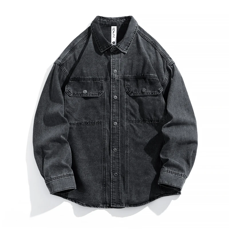 Retro Men Long Sleeve Cargo Denim Shirt Jacket High Street Casual Outerwear Oversized Workwear Shirts With Patch Pockets
Retro Men Long Sleeve Cargo Denim Shirt Jacket High Street Casual Outerwear Oversized Workwear Shirts With Patch Pockets