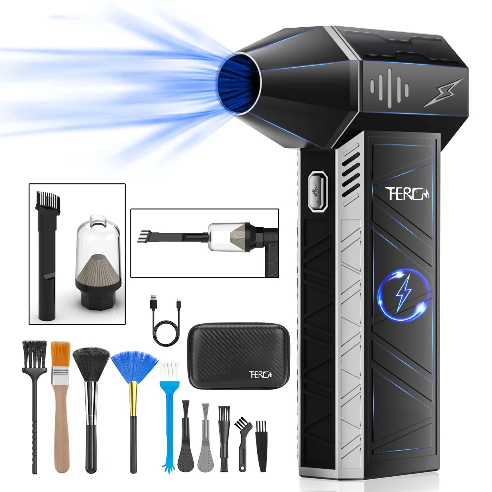 Updated Version X3Ultra Turbo Jet Fan,Mini Handheld 160000RPM Powerful Compressed air Duster(with Cleaning Brush and Vacuum Kit)
Updated Version X3Ultra Turbo Jet Fan,Mini Handheld 160000RPM Powerful Compressed air Duster(with Cleaning Brush and Vacuum Kit)