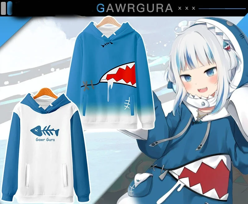 Hololive VTuber Kawaii Gawr Gura мужские толстовки с 3D принтом осень/зима свободный повседневный пуловер для фитнеса спортивный костюм на открытом воздухе
Hololive VTuber Kawaii Gawr Gura мужские толстовки с 3D принтом осень/зима свободный повседневный пуловер для фитнеса спортивный костюм на открытом воздухе