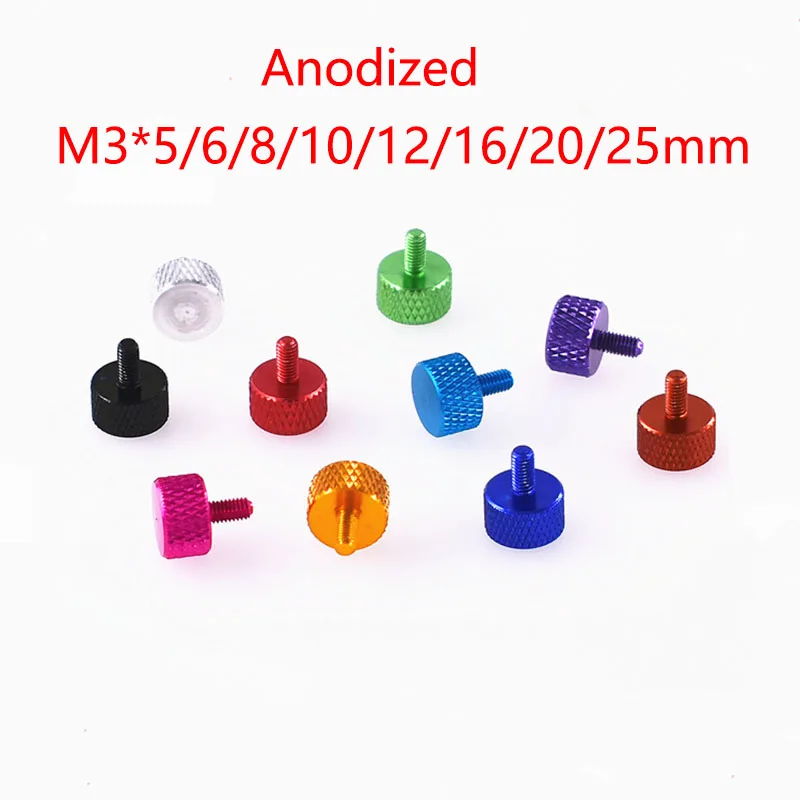 1Pcs M3*5/6/8/10/12/16/20/25mm Aluminum Thumb Screw Aluminum Alloy Anodized Knurled Head Thread Hand Tighten Thumb Screws Bolts
1Pcs M3*5/6/8/10/12/16/20/25mm Aluminum Thumb Screw Aluminum Alloy Anodized Knurled Head Thread Hand Tighten Thumb Screws Bolts