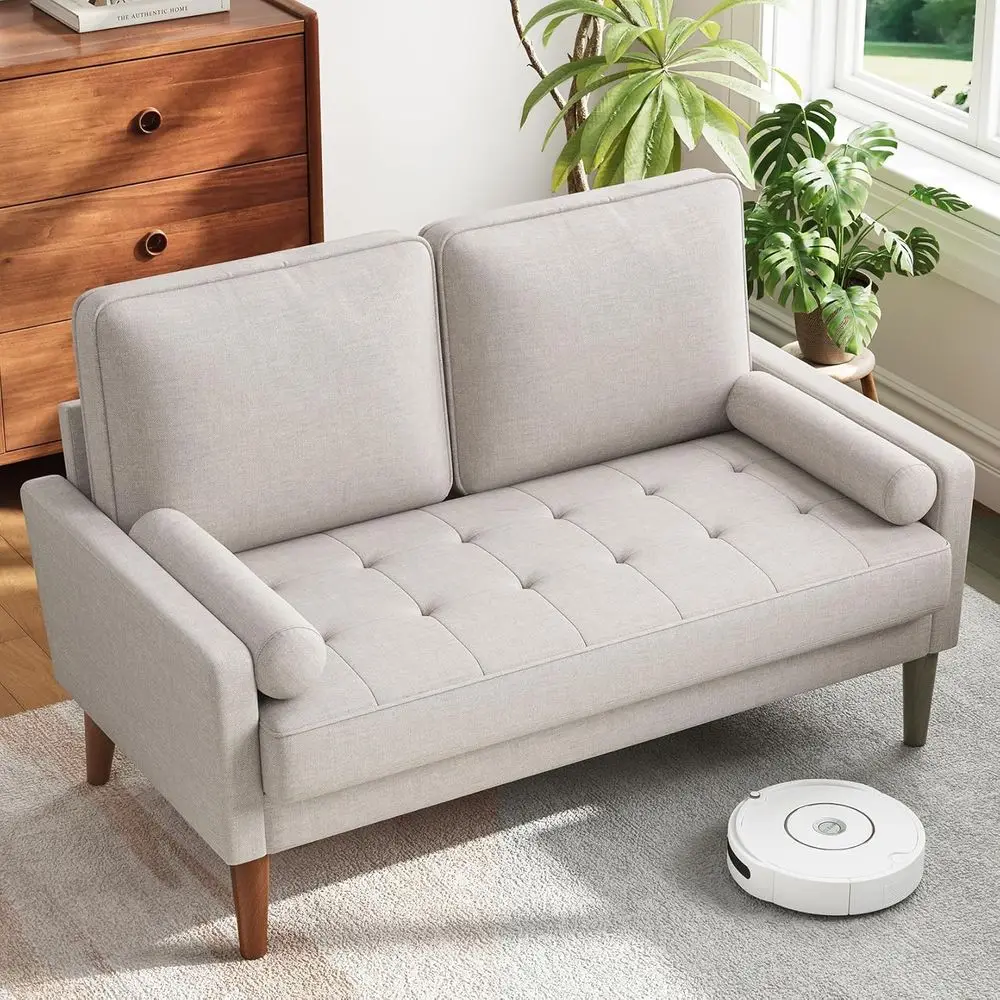 48 Loveseat Sofa with Solid Wood Legs, Ideal for Small Spaces, Living or Bedroom, Easy Assembly, Ash Beige
48 Loveseat Sofa with Solid Wood Legs, Ideal for Small Spaces, Living or Bedroom, Easy Assembly, Ash Beige