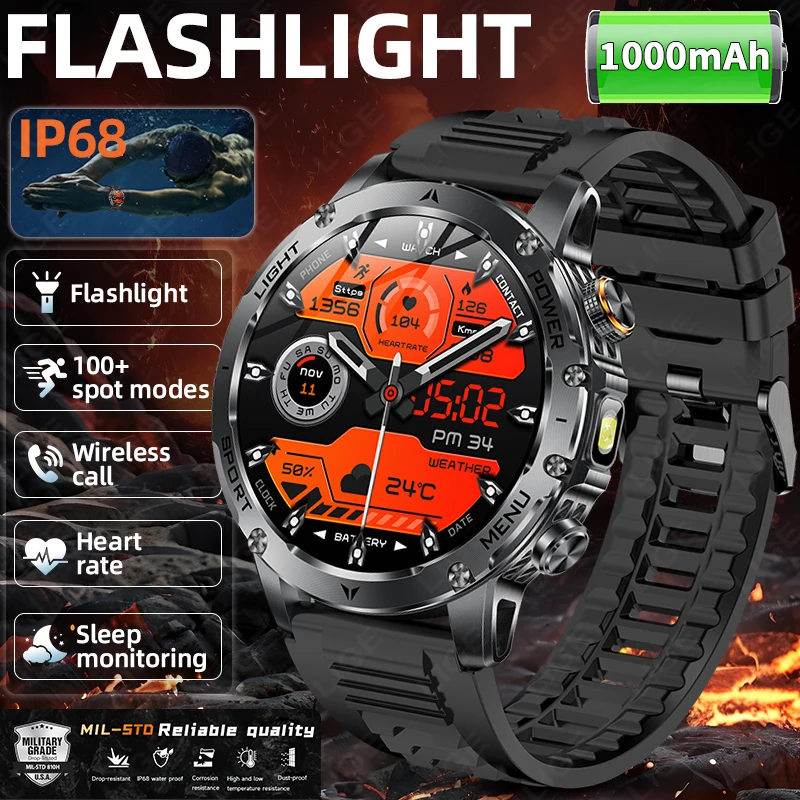 LIGE New Outdoor 1000mAh Battery Sports Smart Watch AMOLED Screen LED Flashlight Heart rate Waterproof Bluetooth Call SmartWatch
LIGE New Outdoor 1000mAh Battery Sports Smart Watch AMOLED Screen LED Flashlight Heart rate Waterproof Bluetooth Call SmartWatch