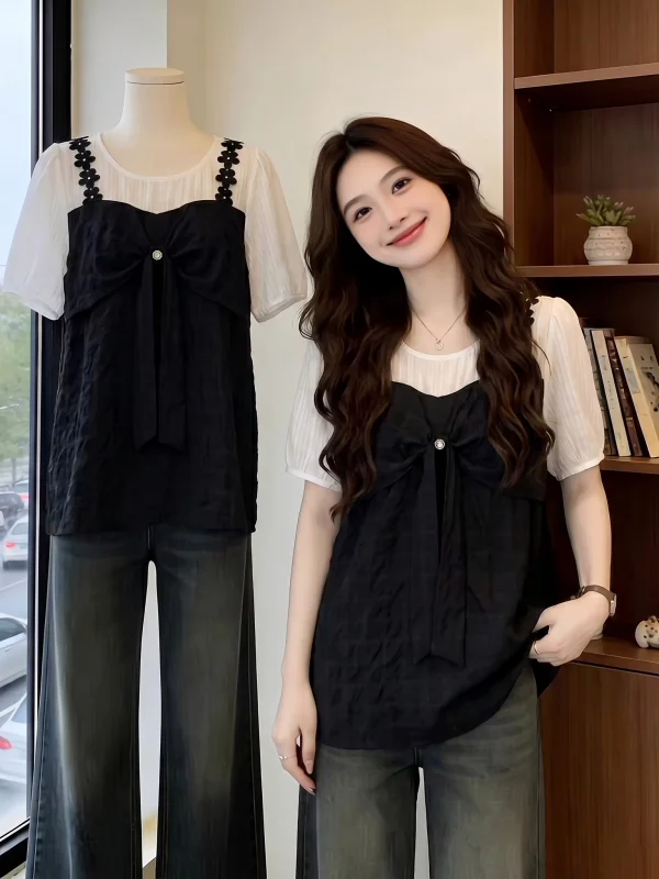 Fashionable Short Sleeve Shirt Women's Korean Style Commute Wind Large Size Fat MM Youthful Top Summer New Arrival
Fashionable Short Sleeve Shirt Women's Korean Style Commute Wind Large Size Fat MM Youthful Top Summer New Arrival