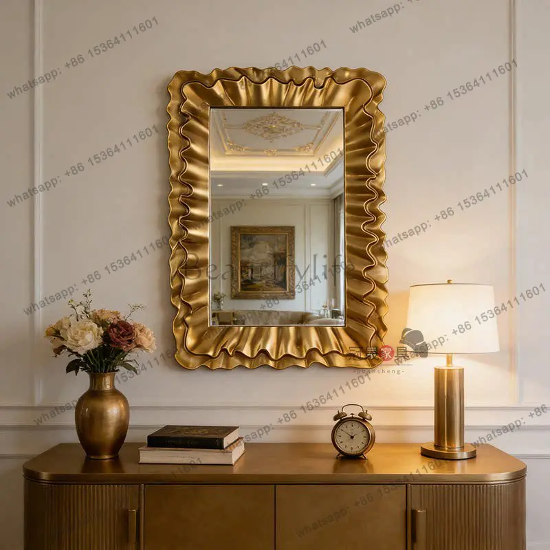 European retro carved cosmetic mirror bathroom wall-mounted entrance light luxury decorative mirror
European retro carved cosmetic mirror bathroom wall-mounted entrance light luxury decorative mirror