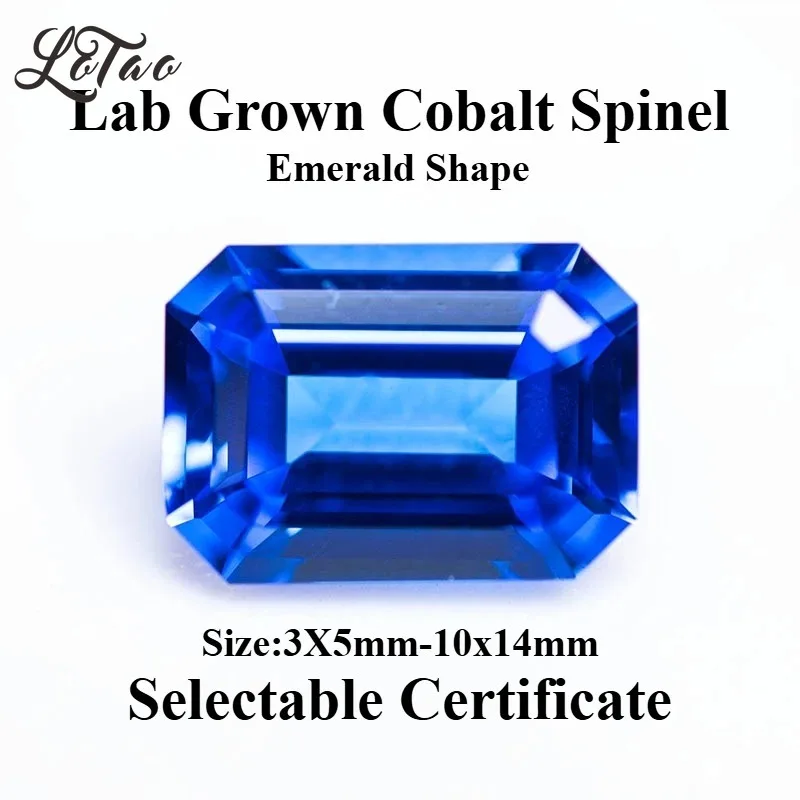 High Quality Lab Grown Cobalt Spinel Emerald Shape Blue Color Gemstone for DIY Jewelry Making Materials Selectable Certificate
High Quality Lab Grown Cobalt Spinel Emerald Shape Blue Color Gemstone for DIY Jewelry Making Materials Selectable Certificate