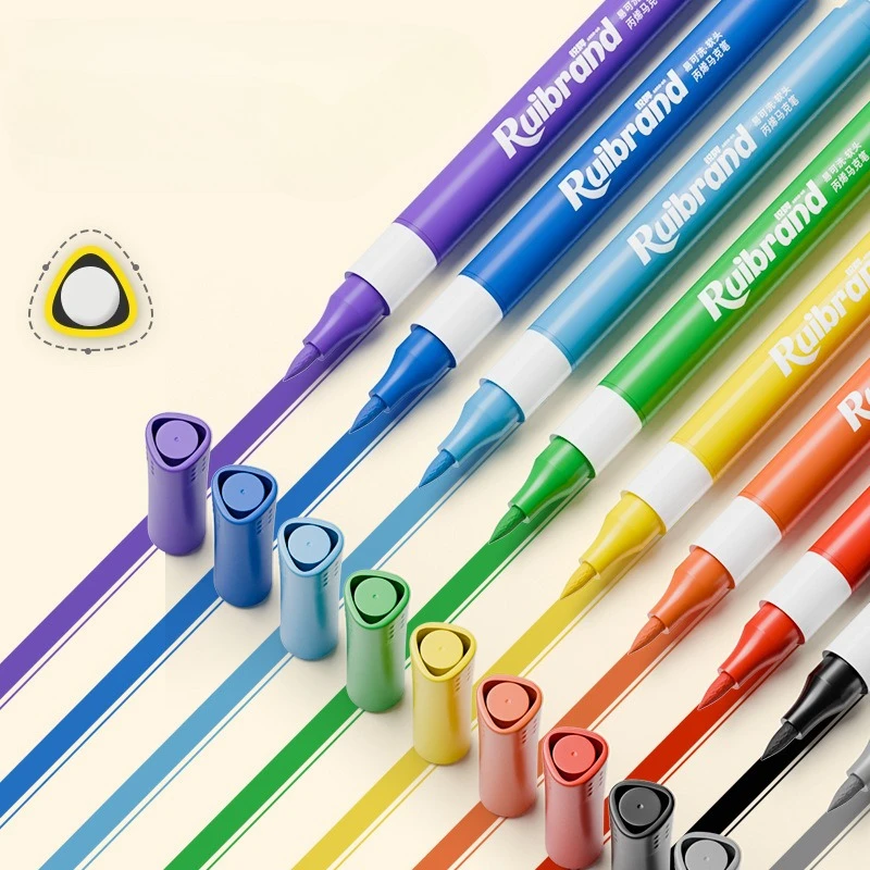 New Elementary School Art Watercolor Pen Acrylic Non-toxic and Easy-to-wash Marker Pen Impermeable Color Stackable Color Brush
New Elementary School Art Watercolor Pen Acrylic Non-toxic and Easy-to-wash Marker Pen Impermeable Color Stackable Color Brush