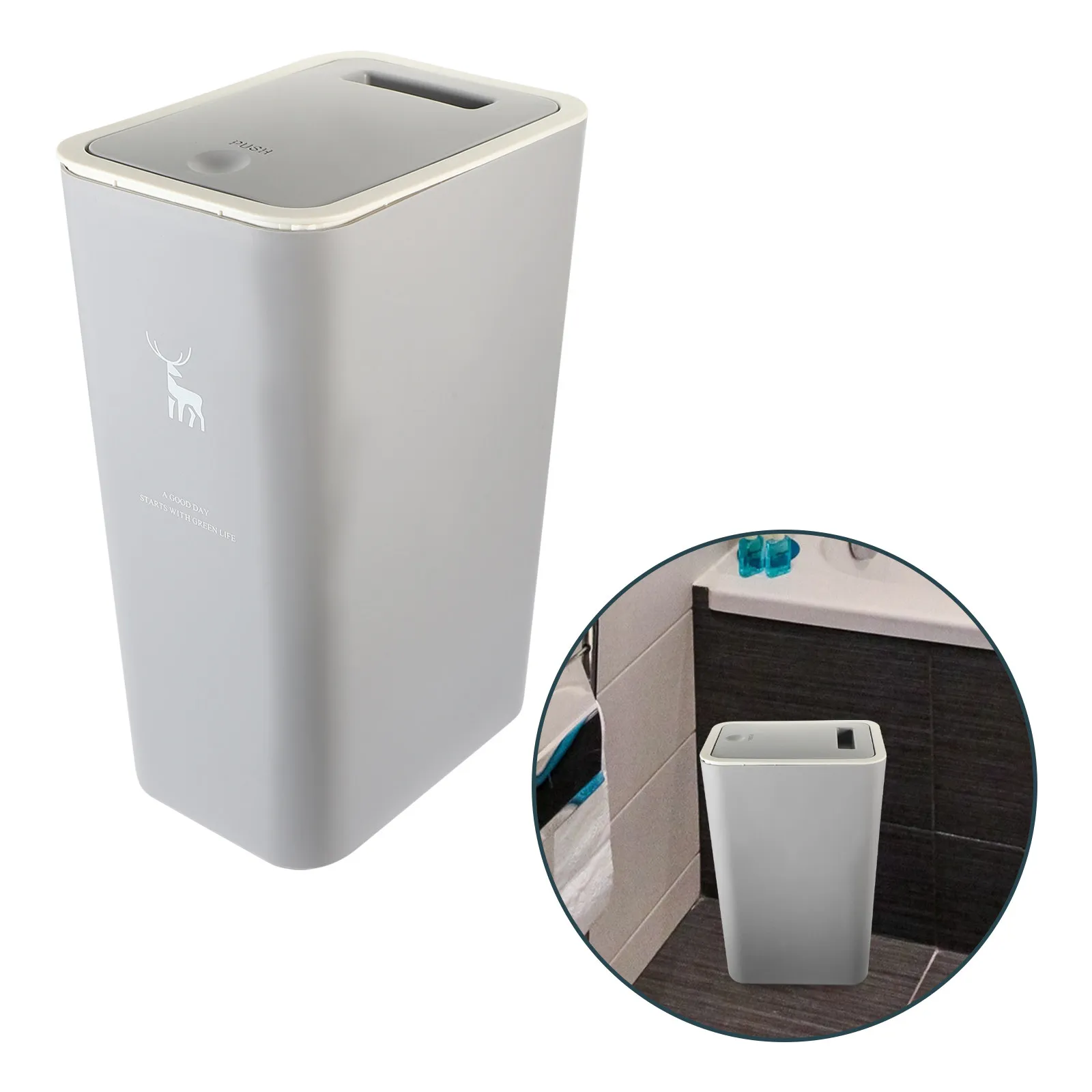 Household Push Type Garbage Can Thickened PP Material Trash Bin for Bathroom Bedroom Office Slim Narrow Garbage Can with Lid
Household Push Type Garbage Can Thickened PP Material Trash Bin for Bathroom Bedroom Office Slim Narrow Garbage Can with Lid