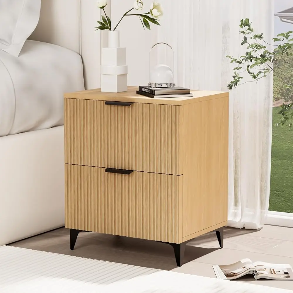 Fluted Nightstand With 2 Drawers, Modern Night Stand Side End Table, Small Accent Storage Cabinet, Bedside Table For Bedroom,
Fluted Nightstand With 2 Drawers, Modern Night Stand Side End Table, Small Accent Storage Cabinet, Bedside Table For Bedroom,