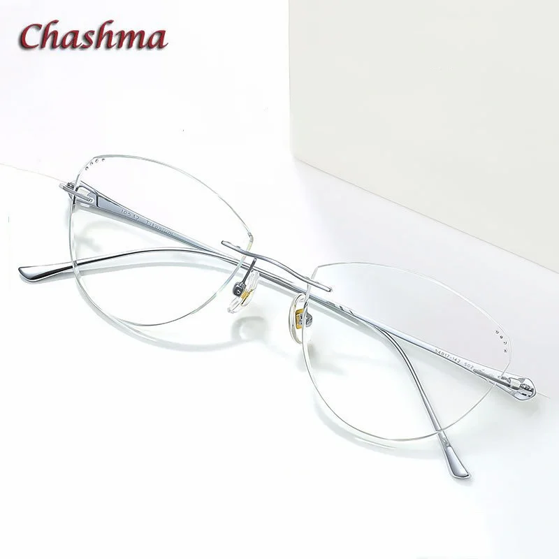 Chashma Glasses Frame Rimless Cat Eye Ultra Light Optical Frame for Recipe Lens Elegant Optical Women Jewery Eyewear Spectacle
Chashma Glasses Frame Rimless Cat Eye Ultra Light Optical Frame for Recipe Lens Elegant Optical Women Jewery Eyewear Spectacle