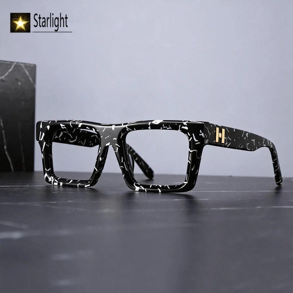 handmade Acetate Glasses frame with black and white texture Square Eyeglass Frames Men Women Prescription Myopia Customized Logo
handmade Acetate Glasses frame with black and white texture Square Eyeglass Frames Men Women Prescription Myopia Customized Logo