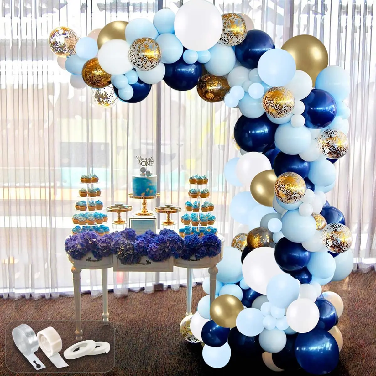 Wedding Bridal Baby Shower 1 Year Boy Girl Birthday Decorations Blue Gold Balloon Arch for Valentines Day Backdrop Decor
Wedding Bridal Baby Shower 1 Year Boy Girl Birthday Decorations Blue Gold Balloon Arch for Valentines Day Backdrop Decor