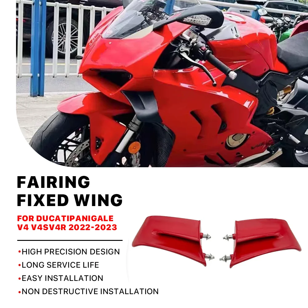 Red Winglets For DUCATI PANIGALE V4 V4S V4R SP 2022 2023 Motorcycle Front Fairing Side Winglets Air Deflector Kit Matte black
Red Winglets For DUCATI PANIGALE V4 V4S V4R SP 2022 2023 Motorcycle Front Fairing Side Winglets Air Deflector Kit Matte black