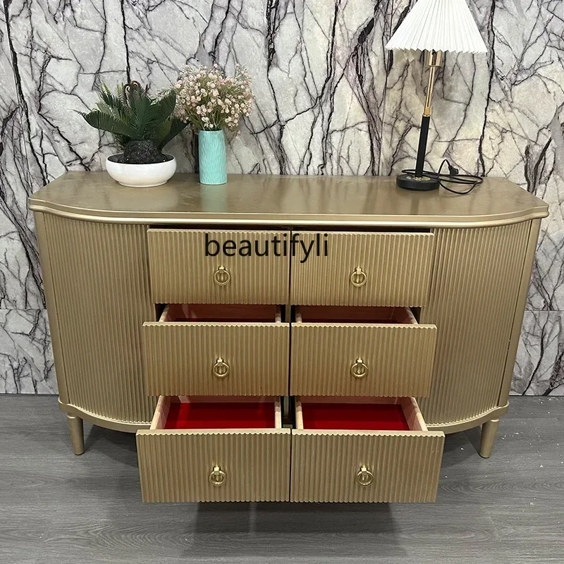 A4567American light luxury solid wood champagne color dining side cabinet decorative entrance cabinet modern simple locker
A4567American light luxury solid wood champagne color dining side cabinet decorative entrance cabinet modern simple locker