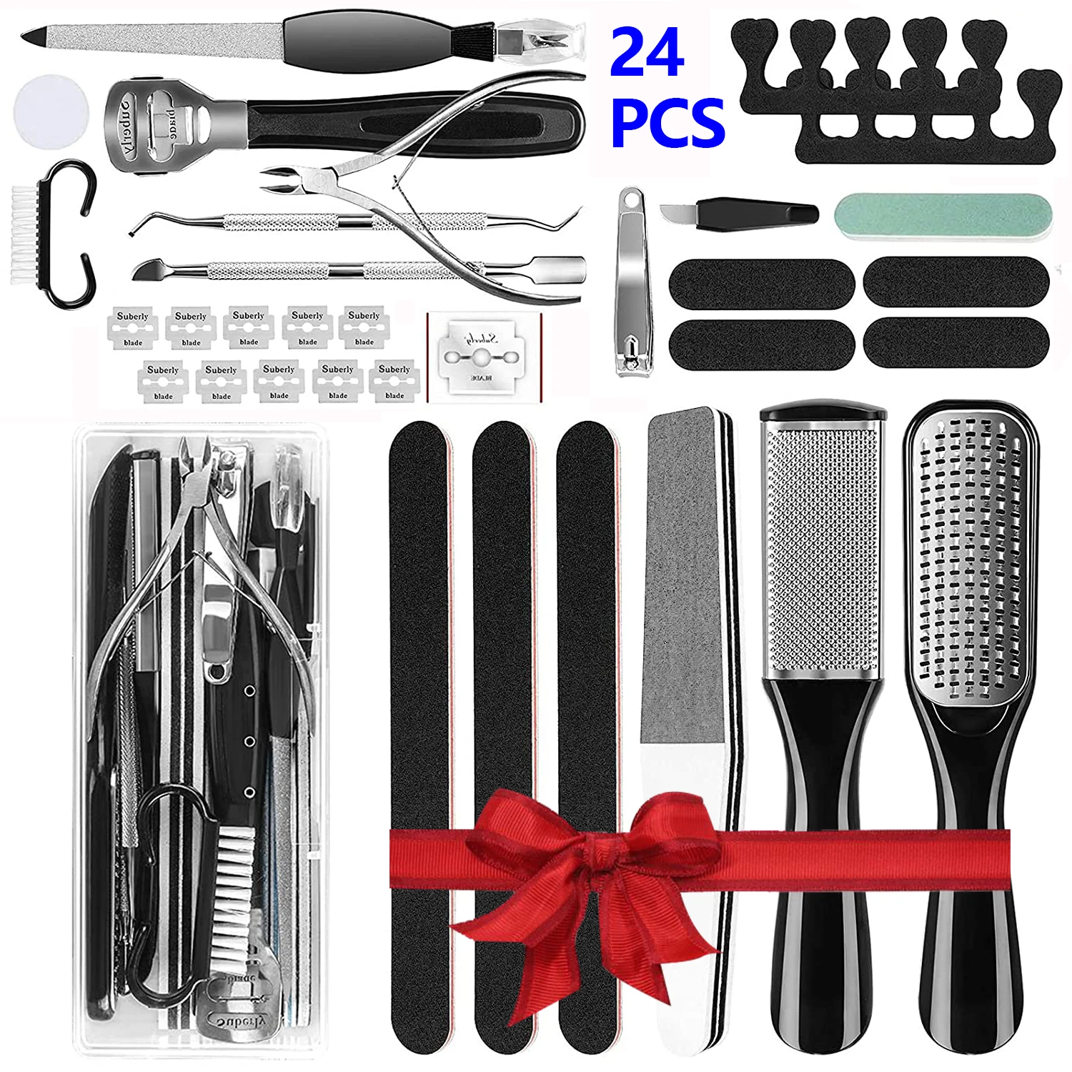 Pedicure Kit 24 in 1 Stainless Steel Pedicure Tools Set Professional Foot Care Kit Best Corn and Callus Remover for Women Men
Pedicure Kit 24 in 1 Stainless Steel Pedicure Tools Set Professional Foot Care Kit Best Corn and Callus Remover for Women Men