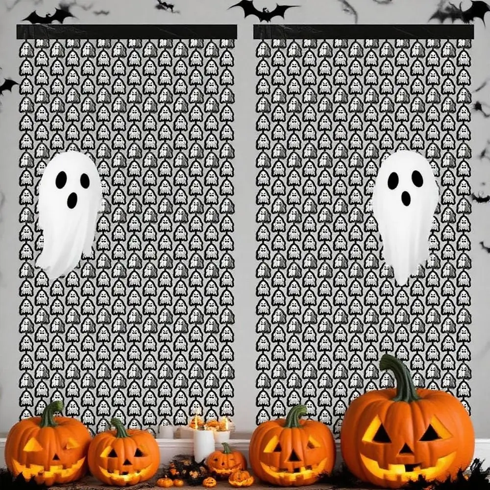2Pcs 1X2M Halloween Ghost Rain Curtains Sparkling Spooky Scary Background Wall Tassel Cuttable Funny Wall Hanging Ghost Pendants
2Pcs 1X2M Halloween Ghost Rain Curtains Sparkling Spooky Scary Background Wall Tassel Cuttable Funny Wall Hanging Ghost Pendants