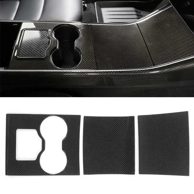3Pcs Centre Console Cover Cup Holder Panel Trim Carbon Fiber Fit for Tesla Model 3 2018-2019 Car accessories
3Pcs Centre Console Cover Cup Holder Panel Trim Carbon Fiber Fit for Tesla Model 3 2018-2019 Car accessories
