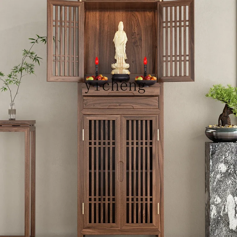 Black walnut new Chinese shrine vertical cabinet with door shrine cabinet shrine cabinet living room offering table
Black walnut new Chinese shrine vertical cabinet with door shrine cabinet shrine cabinet living room offering table