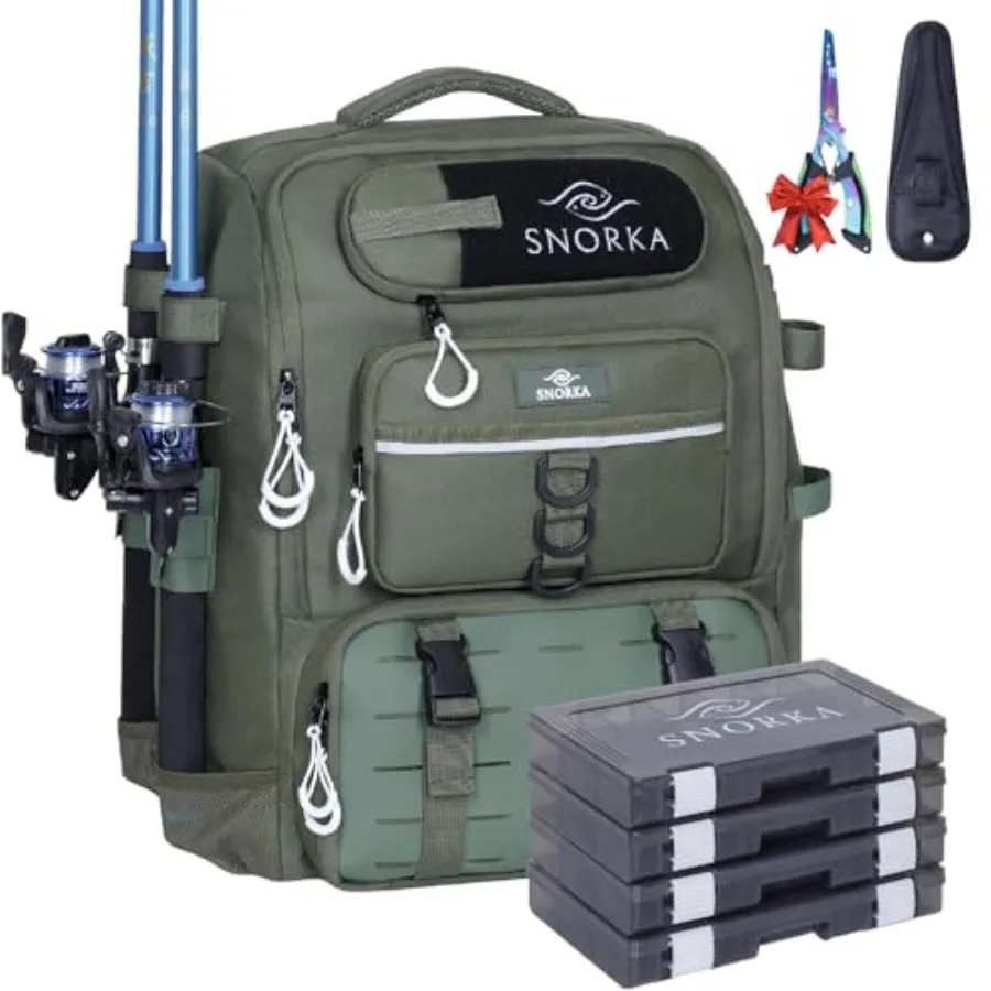 Fishing Backpack with Tackle Boxes and Rod Holders 40L; Plus Rain Cover Padded Back Support Insulated Front Pocket for Hot/Cold
Fishing Backpack with Tackle Boxes and Rod Holders 40L; Plus Rain Cover Padded Back Support Insulated Front Pocket for Hot/Cold