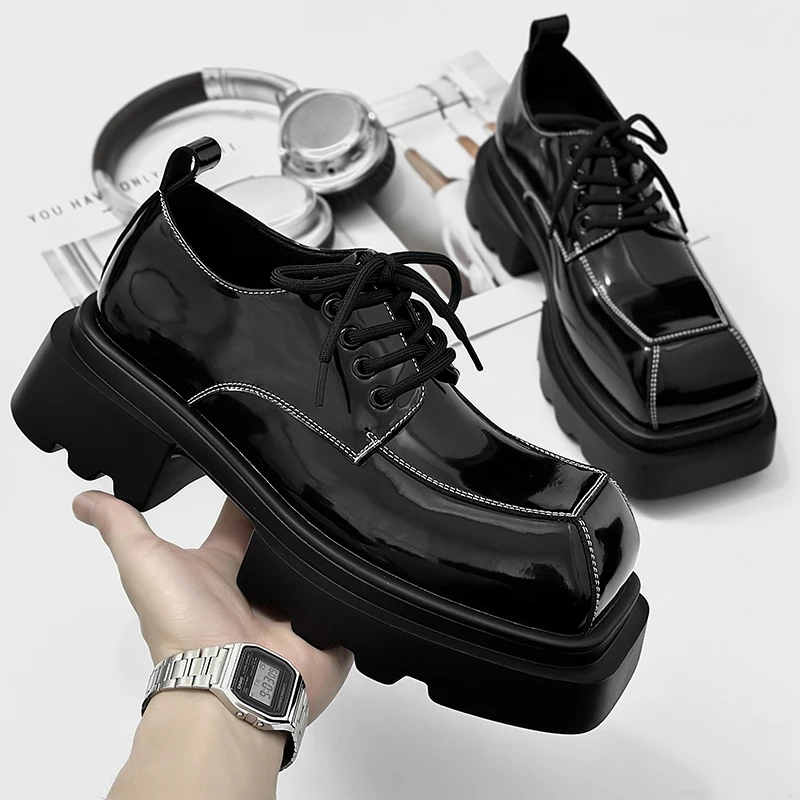 New Men Fashion Derby Shoes Luxury Fashion Thick Bottom Big Head Leather Shoes European Versatile Social Shoes Men Sizes 38-44
New Men Fashion Derby Shoes Luxury Fashion Thick Bottom Big Head Leather Shoes European Versatile Social Shoes Men Sizes 38-44