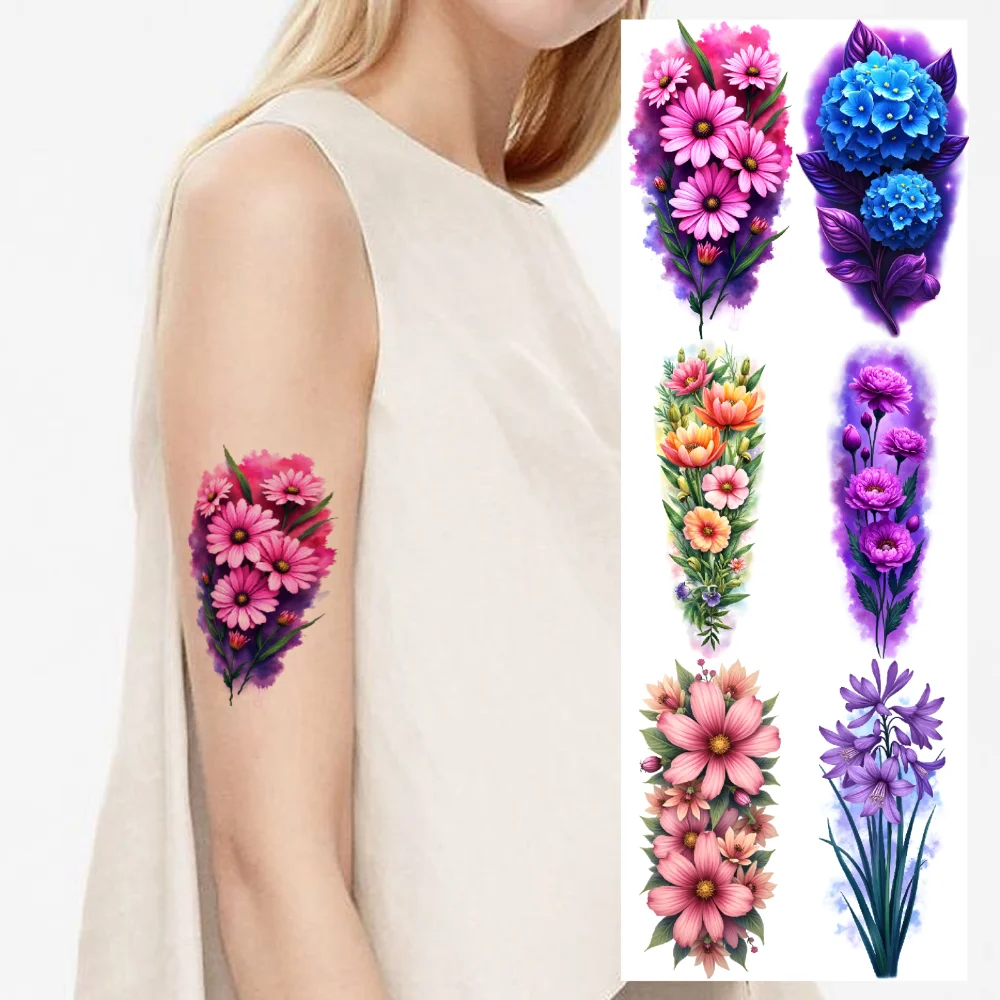 9pcs Temporary Tattoo Pink Daisies Realistic Temporary Tattoos Blue Hydrangea Pink Tulips For Back Male Adult
9pcs Temporary Tattoo Pink Daisies Realistic Temporary Tattoos Blue Hydrangea Pink Tulips For Back Male Adult