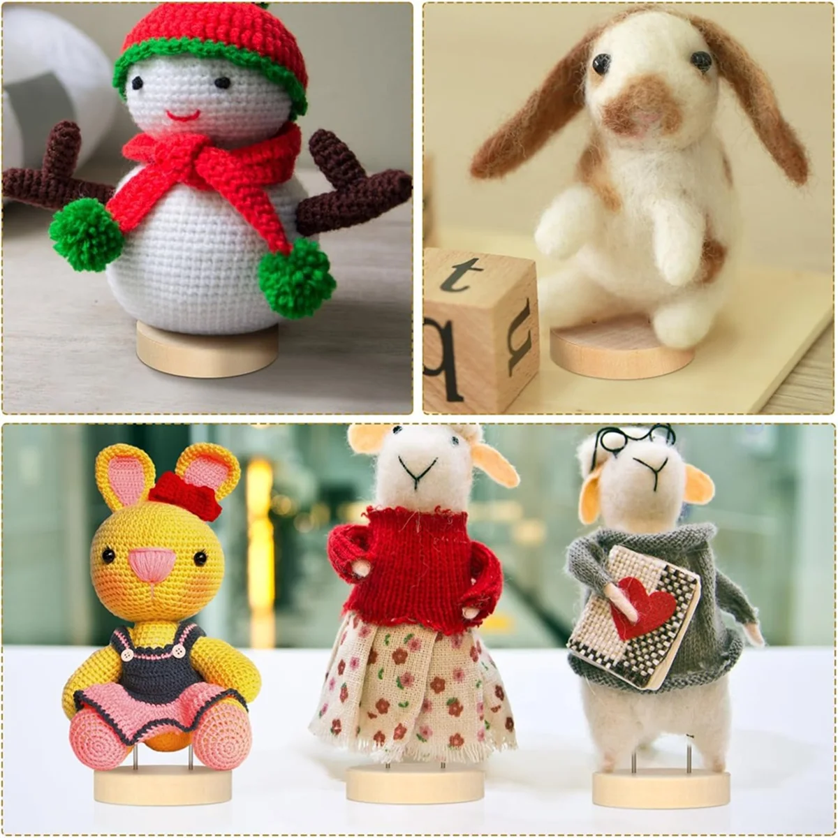 XFDE 24pcs Crochet Doll Stand Double Steel Needle Doll Stand Felt Animal Doll Toy Wooden Base Support Action Figure Stand
XFDE 24pcs Crochet Doll Stand Double Steel Needle Doll Stand Felt Animal Doll Toy Wooden Base Support Action Figure Stand