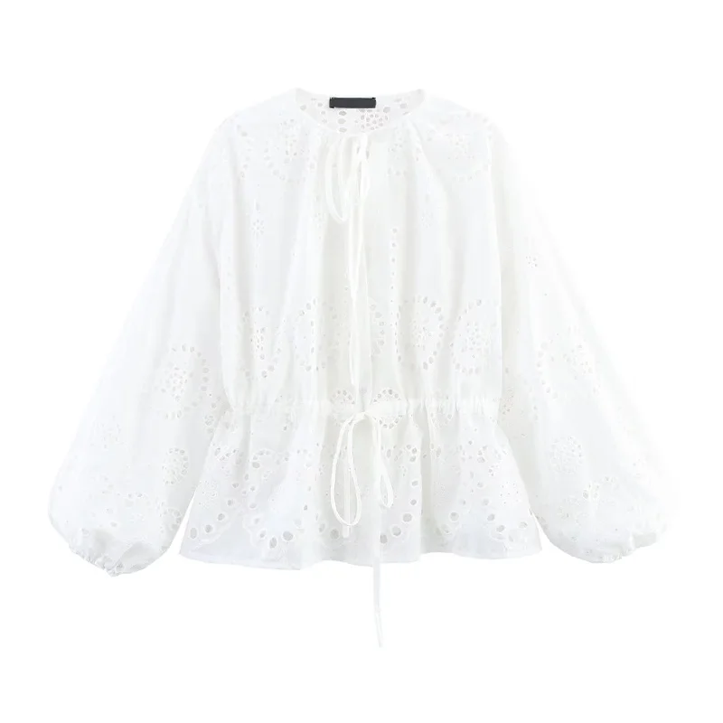 Ele Embroidered Women's irt Hollow Lantern Sve Waist-Cinching Top Summer 2025 New Arrival Z Commute Sle
Ele Embroidered Women's irt Hollow Lantern Sve Waist-Cinching Top Summer 2025 New Arrival Z Commute Sle