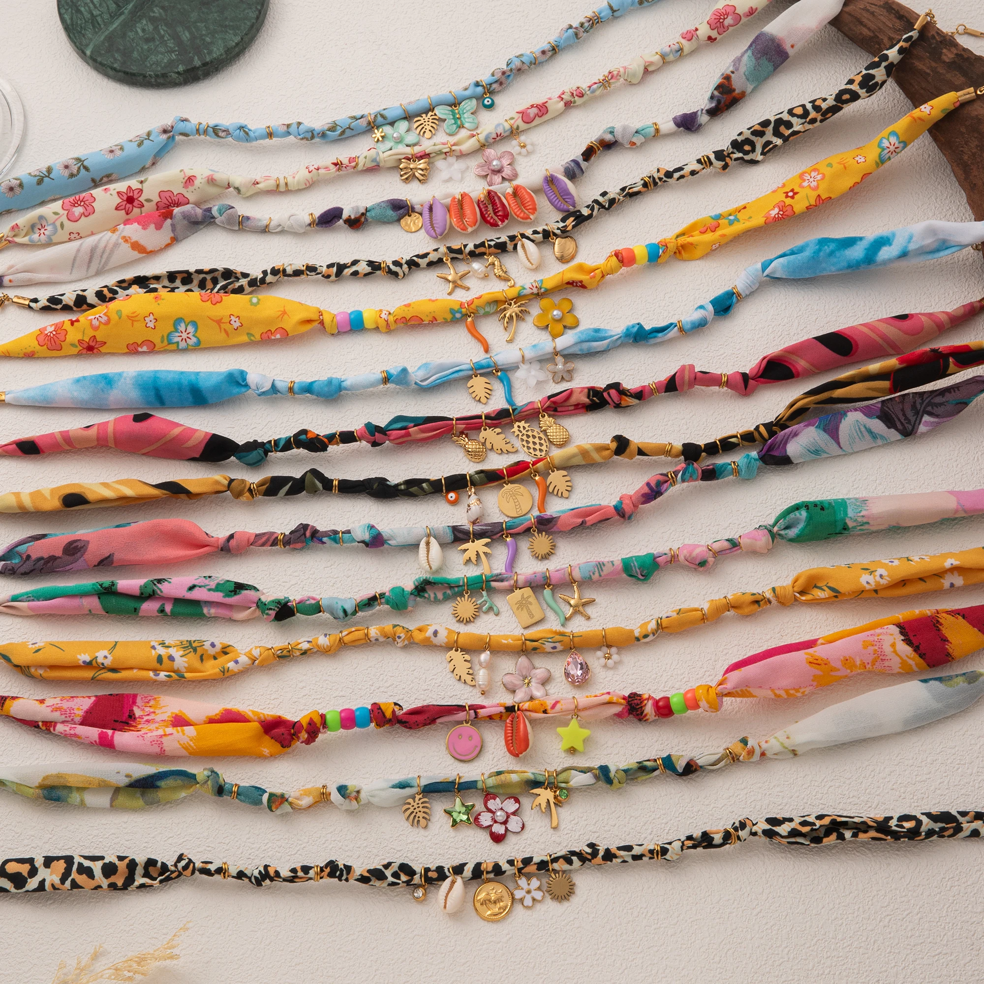 Beach series necklace marine creatures colorful flowers shell pendant scarf cloth strip necklace
Beach series necklace marine creatures colorful flowers shell pendant scarf cloth strip necklace