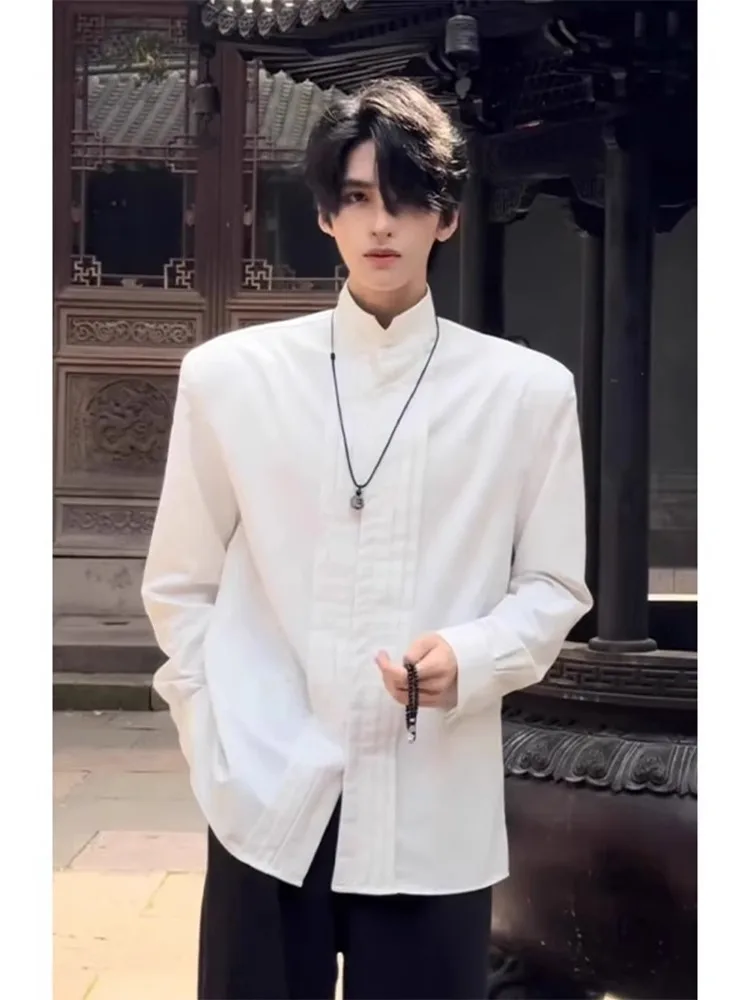 New Chinese Sle Men's irt Spring Autumn oulder Pad Suit Inner irt Design Sense Wind Tang Costume Hanfu Stand Collar
New Chinese Sle Men's irt Spring Autumn oulder Pad Suit Inner irt Design Sense Wind Tang Costume Hanfu Stand Collar
