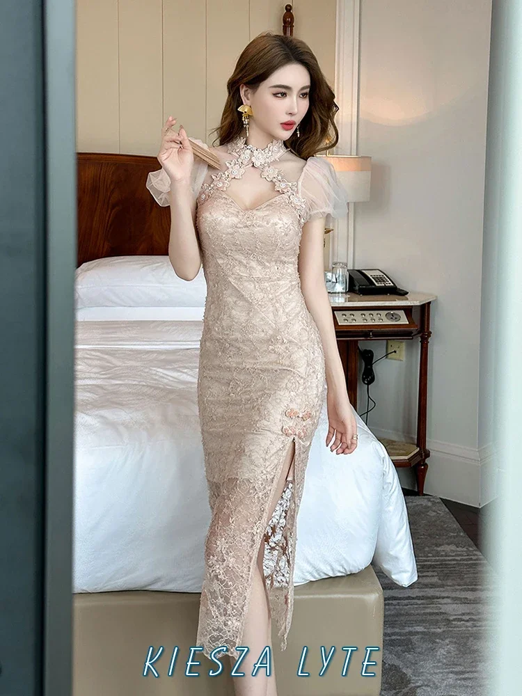 2024 Summer New Fashion Party Midi Dress Chinese Style Lace Cheongsam with Stand Collar birthday dress for women bodycon dress
2024 Summer New Fashion Party Midi Dress Chinese Style Lace Cheongsam with Stand Collar birthday dress for women bodycon dress