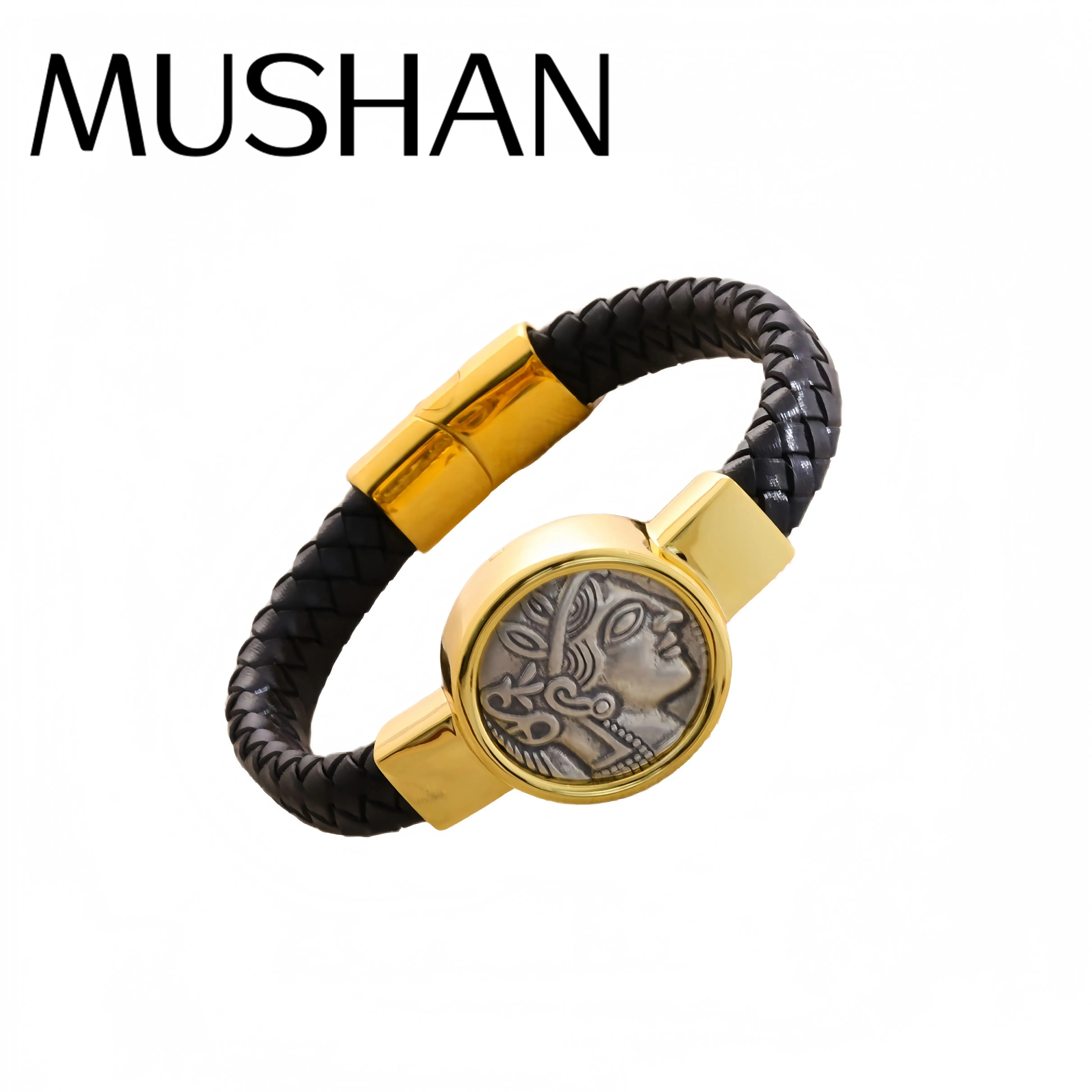 Mushan Luxury Brand Heavy Industry Athena Leather Rope Ancient Coin Bracelet For Women, New Men'S Leather Bracelet Jewelry
Mushan Luxury Brand Heavy Industry Athena Leather Rope Ancient Coin Bracelet For Women, New Men'S Leather Bracelet Jewelry