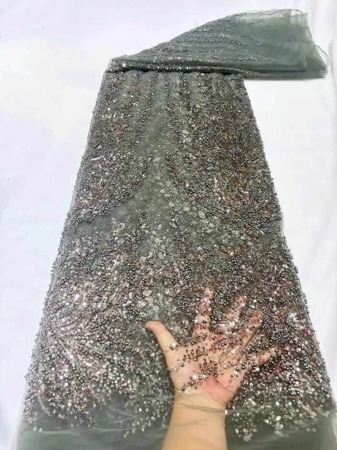 Green Mesh Fabric 2025 Leaf Design Sequins Lace Fabric for Sewing African French Tulle Net Gown Costumes 5Yards
Green Mesh Fabric 2025 Leaf Design Sequins Lace Fabric for Sewing African French Tulle Net Gown Costumes 5Yards