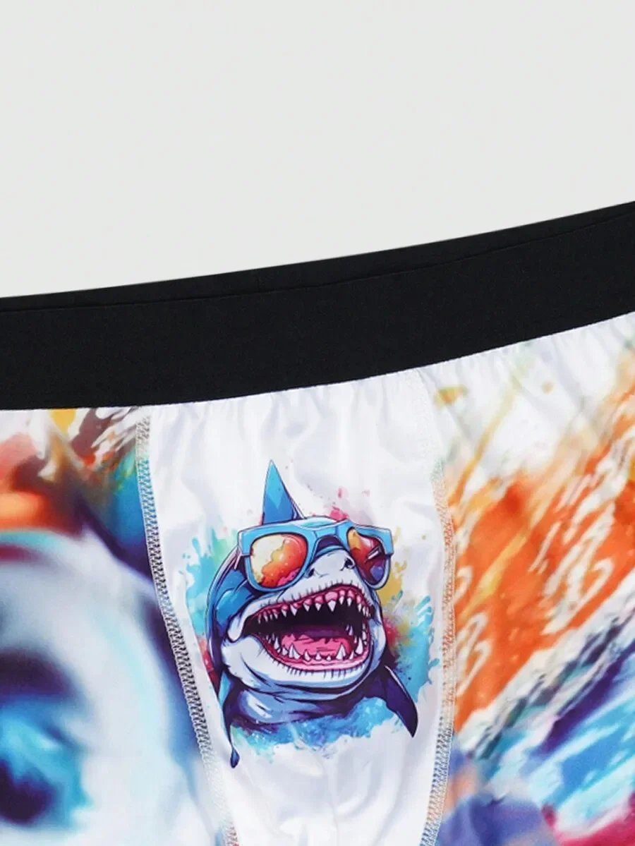 Mens Colorful Shark Print Boxer Shorts With Sunglasses Design
Mens Colorful Shark Print Boxer Shorts With Sunglasses Design