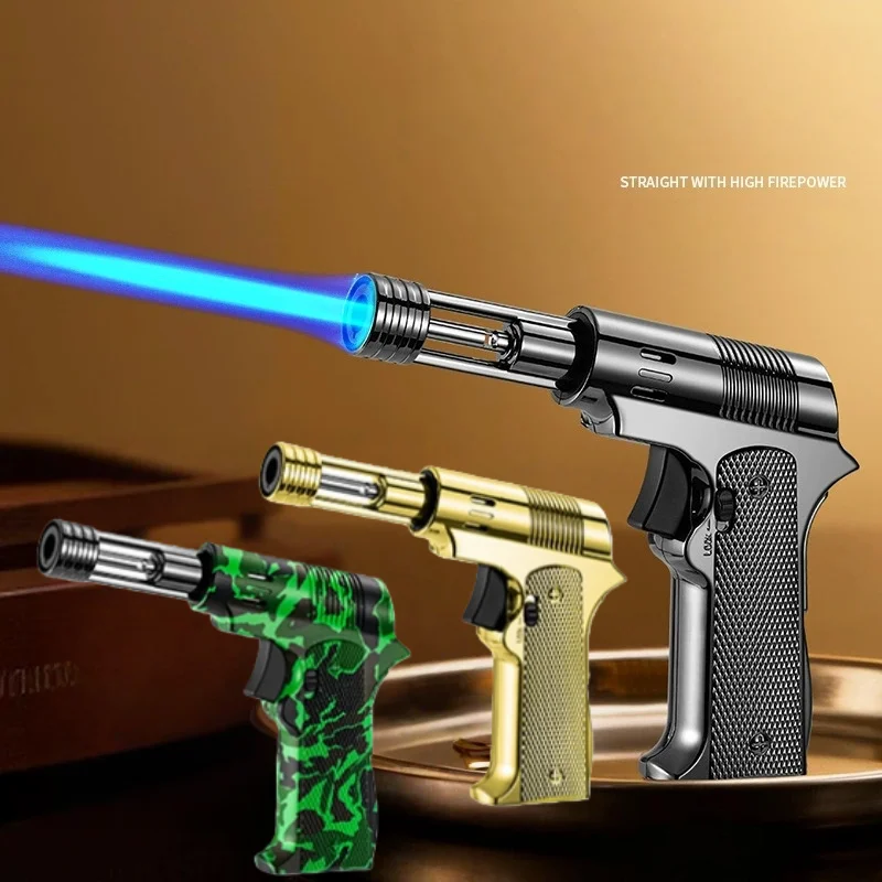 New Windproof High Temperature Scalable Welding Gun Lighter Outdoor Blue Flame Butane Torch Inflatable Kitchen Lighter
New Windproof High Temperature Scalable Welding Gun Lighter Outdoor Blue Flame Butane Torch Inflatable Kitchen Lighter