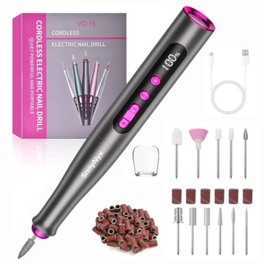 Professional 35000RPM Cordless Electric Nail Drill Kit for Acrylic Nail Removal Electric Nail File Buffer Grinder with 13in1 Ac
Professional 35000RPM Cordless Electric Nail Drill Kit for Acrylic Nail Removal Electric Nail File Buffer Grinder with 13in1 Ac