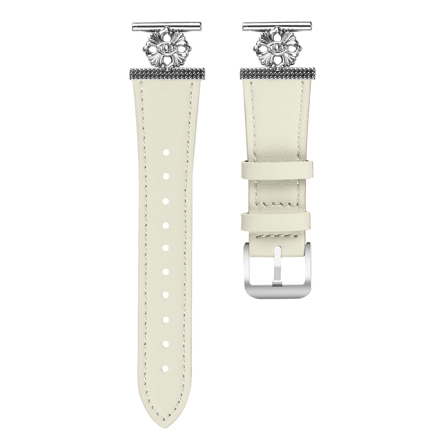 For Garmin Instinct 2S Watch Band Genuine Cow Leather Flower Decor Adjustable Strap - White
For Garmin Instinct 2S Watch Band Genuine Cow Leather Flower Decor Adjustable Strap - White