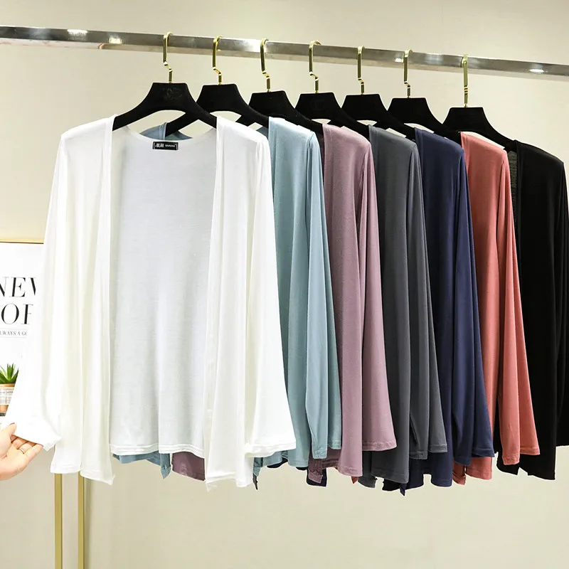 Thin Summer Shoulder Wrap Outerwear Women's Long Sleeve Modal Sun Protection Large Size Air Conditioning Pure Color Versatile
Thin Summer Shoulder Wrap Outerwear Women's Long Sleeve Modal Sun Protection Large Size Air Conditioning Pure Color Versatile