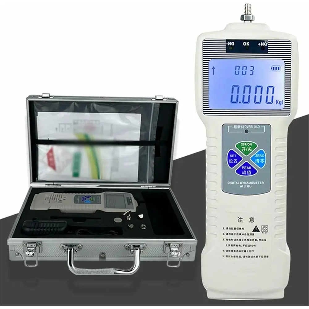 Digital Tension Meter for 10N-1000N Testing, 5 Probes, Unit Conversion, Ideal for Textiles, Sports, Research, Fishing, Furniture
Digital Tension Meter for 10N-1000N Testing, 5 Probes, Unit Conversion, Ideal for Textiles, Sports, Research, Fishing, Furniture