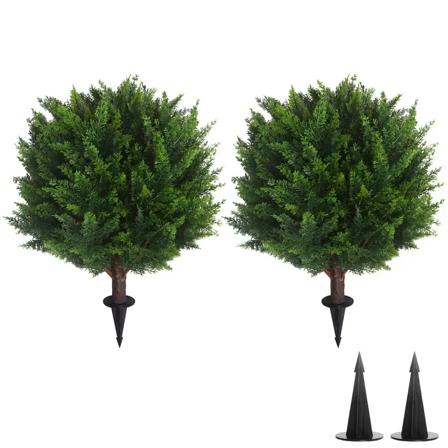 Artificial Cedar Topiary Ball Tree 2 Pack, Outdoors Artificial Shrubs Faux Plants Uv Rated Perfect for Outdoor, Indoor Easy to I
Artificial Cedar Topiary Ball Tree 2 Pack, Outdoors Artificial Shrubs Faux Plants Uv Rated Perfect for Outdoor, Indoor Easy to I