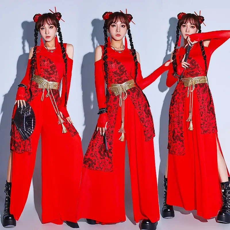 3pcs-Chinese Style Red Loose Outfits for Women Jazz Dance Costumes Group Gogo Dancers Performance Hip Hop Stage Wear 2025
3pcs-Chinese Style Red Loose Outfits for Women Jazz Dance Costumes Group Gogo Dancers Performance Hip Hop Stage Wear 2025