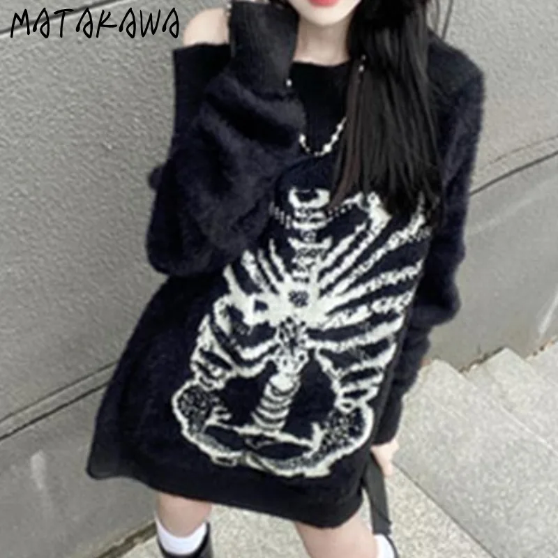 Matakawa Y2k Black Women Sweaters Japanese Style Y2k Autumn Winter Pullovers Harajuku Contrast Color Vintage Pull Femme
Matakawa Y2k Black Women Sweaters Japanese Style Y2k Autumn Winter Pullovers Harajuku Contrast Color Vintage Pull Femme