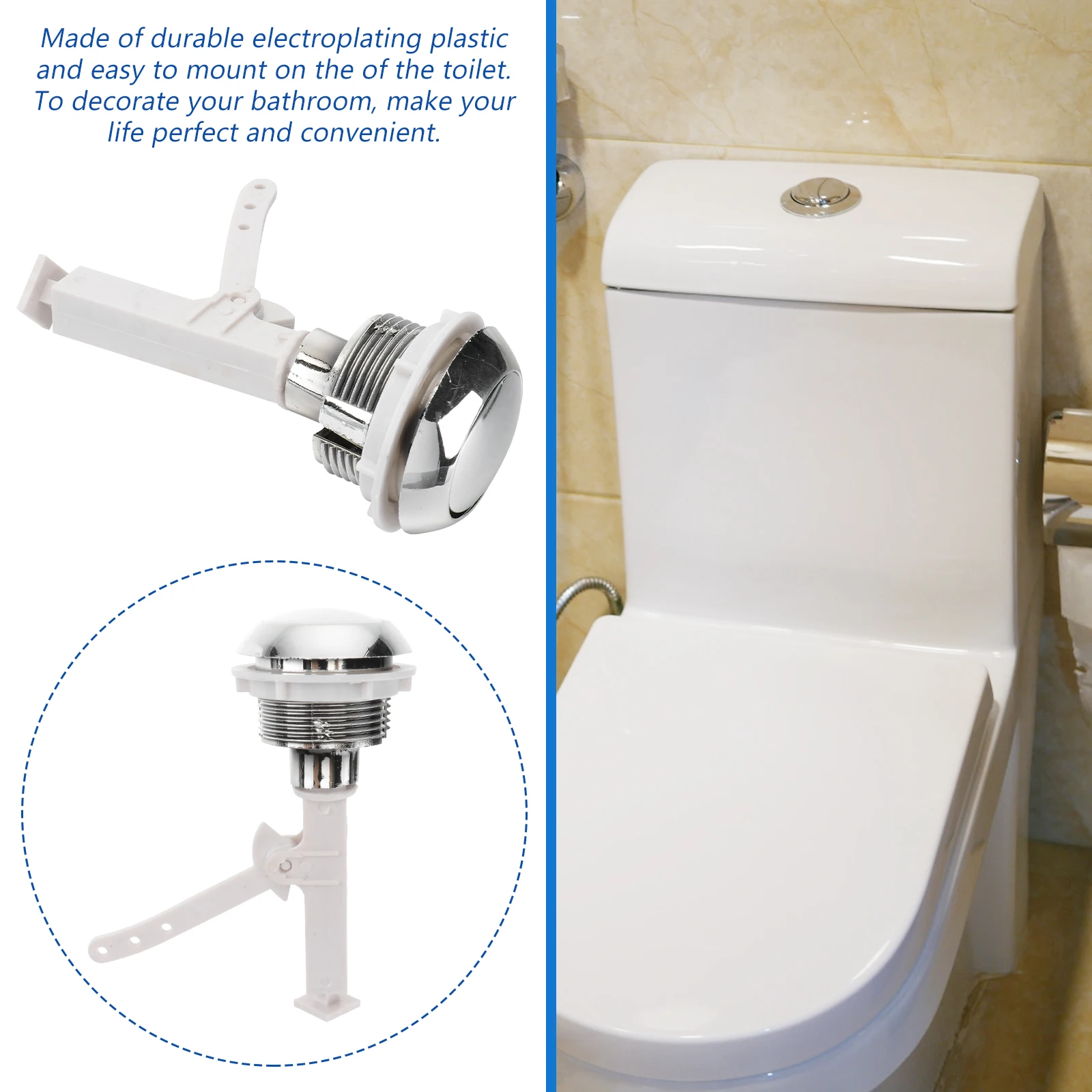 Dual Flush Toilet Water Tank Push Button Rods Home Hotel Durable Replacement Hinge For Bathroom Decor Convenience Compatible
Dual Flush Toilet Water Tank Push Button Rods Home Hotel Durable Replacement Hinge For Bathroom Decor Convenience Compatible